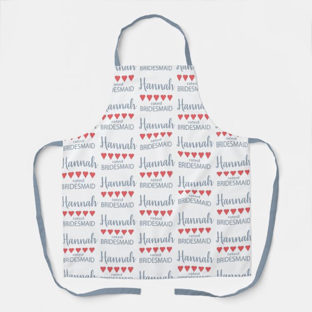 Bridal & Wedding Party 5 Heart Bridesmaid Apron (Front)