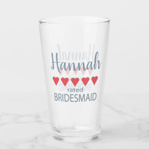 Bridal & Wedding Party 5 Heart Bridesmaid Glass