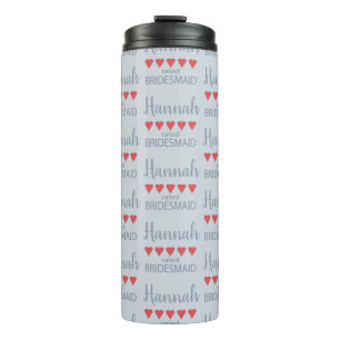Bridal & Wedding Party 5 Heart Bridesmaid Thermal Tumbler