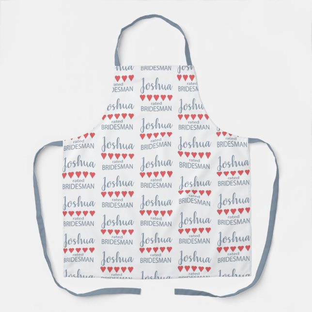 Bridal & Wedding Party 5 Heart Bridesman Apron (Front)