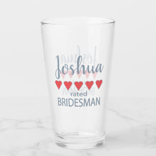 Bridal & Wedding Party 5 Heart Bridesman Glass