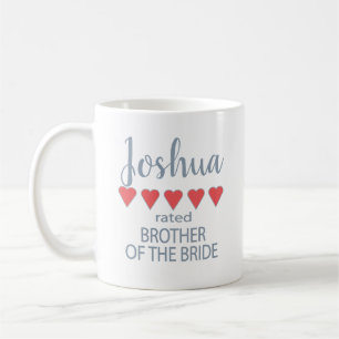 Bridal & Wedding Party 5 Heart Brother of Bride Coffee Mug