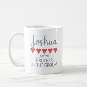 Bridal & Wedding Party 5 Heart Brother of Groom Coffee Mug