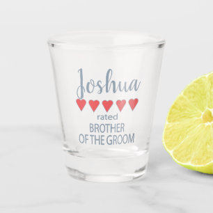 Bridal & Wedding Party 5 Heart Brother of Groom Shot Glass