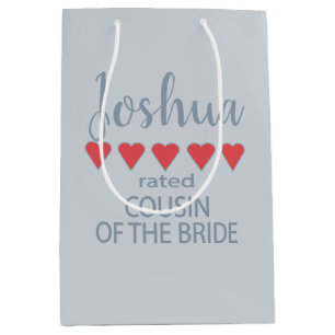 Bridal & Wedding Party 5 Heart Cousin of Bride Medium Gift Bag