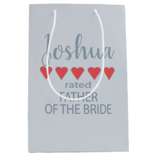 Bridal & Wedding Party 5 Heart Father of Bride Medium Gift Bag
