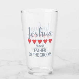 Bridal & Wedding Party 5 Heart Father of Groom Glass