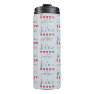 Bridal & Wedding Party 5 Heart Flower Boy Thermal Tumbler