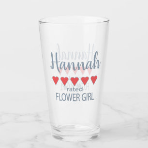 Bridal & Wedding Party 5 Heart Flower Girl Glass