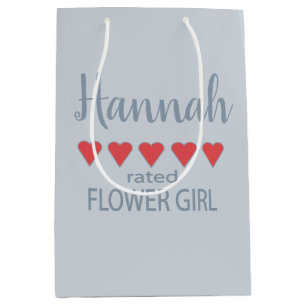 Bridal & Wedding Party 5 Heart Flower Girl Medium Gift Bag