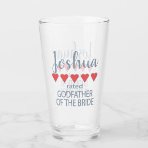Bridal & Wedding Party 5 Heart Godfather of Bride Glass