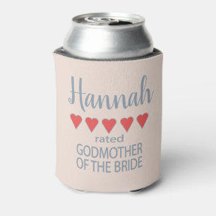 Bridal & Wedding Party 5 Heart Godmother of Bride Can Cooler