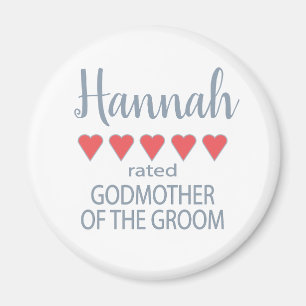 Bridal & Wedding Party 5 Heart Godmother of Groom Magnet