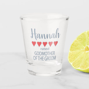 Bridal & Wedding Party 5 Heart Godmother of Groom Shot Glass