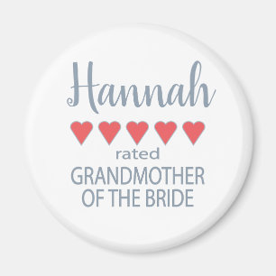 Bridal & Wedding Party 5 Heart Grandmother o Bride Magnet