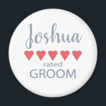 Bridal & Wedding Party 5 Heart Groom Magnet<br><div class="desc">Members of the bridal party and wedding party will feel loved and appreciated with a “five heart” gift made especially for them. Love is what it’s all about. Whether it’s a hometown wedding or destination wedding the personalised items will be sure to bring smiles along the way. The customisable t-shirts...</div>