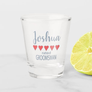 Bridal & Wedding Party 5 Heart Groomsman Shot Glass