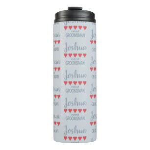Bridal & Wedding Party 5 Heart Groomsman Thermal Tumbler