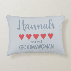 Bridal & Wedding Party 5 Heart Groomswoman Decorative Cushion