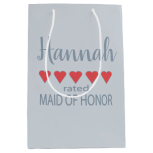 Bridal & Wedding Party 5 Heart Maid of Honour Medium Gift Bag