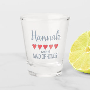 Bridal & Wedding Party 5 Heart Maid of Honour Shot Glass