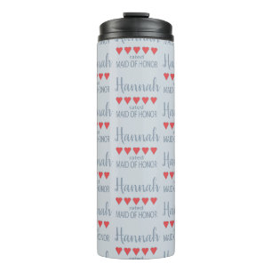 Bridal & Wedding Party 5 Heart Maid of Honour Thermal Tumbler
