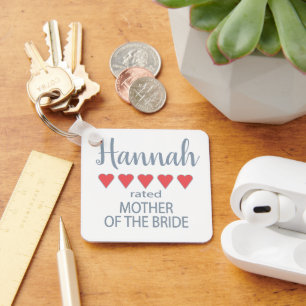 Bridal & Wedding Party 5 Heart Mother of Bride Key Ring