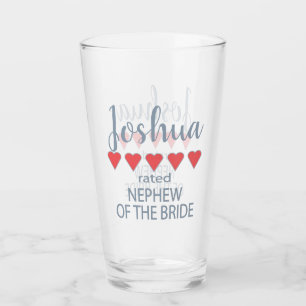 Bridal & Wedding Party 5 Heart Nephew of Bride Glass
