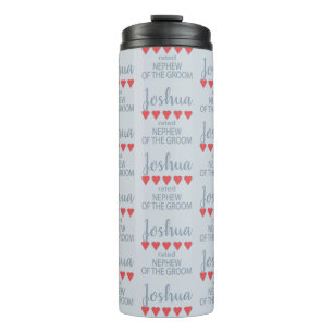 Bridal & Wedding Party 5 Heart Nephew of Groom Thermal Tumbler