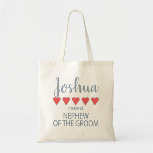 Bridal & Wedding Party 5 Heart Nephew of Groom Tote Bag