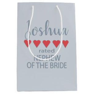 Bridal & Wedding Party 5 Heart Niece of Bride Medium Gift Bag