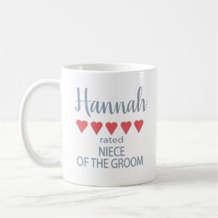 Bridal & Wedding Party 5 Heart Niece of Groom Coffee Mug