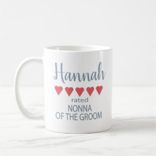 Bridal & Wedding Party 5 Heart Nonna of Groom Coffee Mug