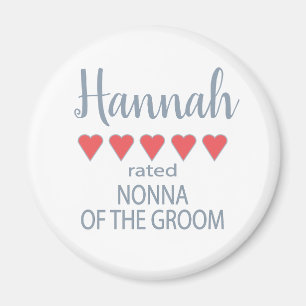 Bridal & Wedding Party 5 Heart Nonna of Groom Magnet