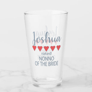 Bridal & Wedding Party 5 Heart Nonno of Bride Glass