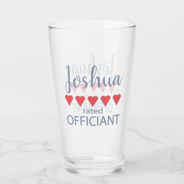 Bridal & Wedding Party 5 Heart Officiant Glass (Front)