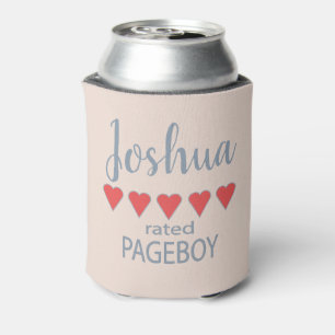 Bridal & Wedding Party 5 Heart Pageboy Can Cooler