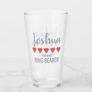 Bridal & Wedding Party 5 Heart Ring Bearer Glass
