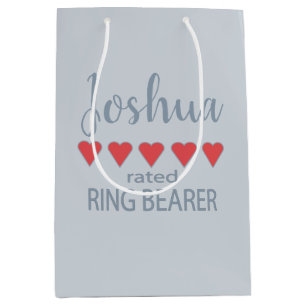Bridal & Wedding Party 5 Heart Ring Bearer Medium Gift Bag
