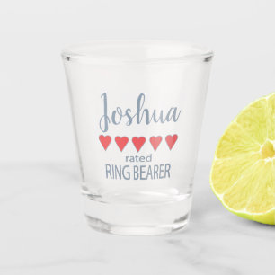 Bridal & Wedding Party 5 Heart Ring Bearer Shot Glass