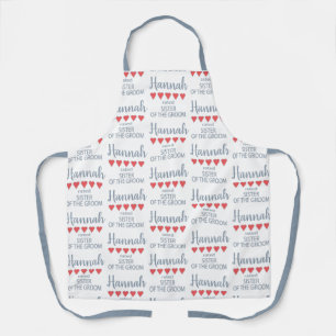 Bridal & Wedding Party 5 Heart Sister of Groom Apron