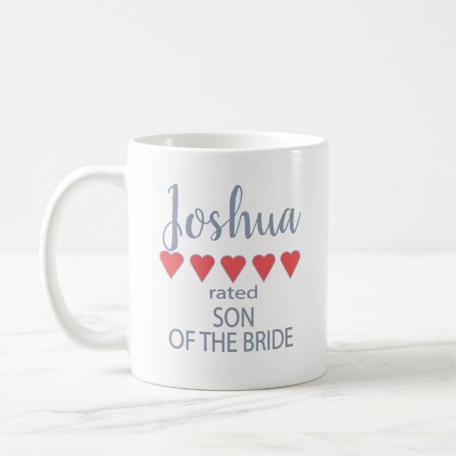 Bridal & Wedding Party 5 Heart Son of Bride Coffee Mug (Left)
