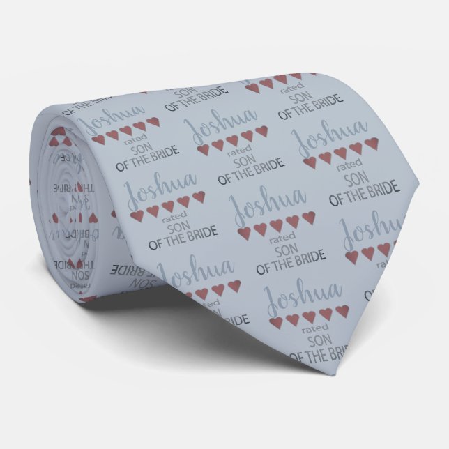 Bridal & Wedding Party 5 Heart Son of Bride Tie (Rolled)