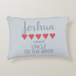 Bridal & Wedding Party 5 Heart Uncle of Bride Decorative Cushion