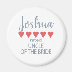 Bridal & Wedding Party 5 Heart Uncle of Bride Magnet