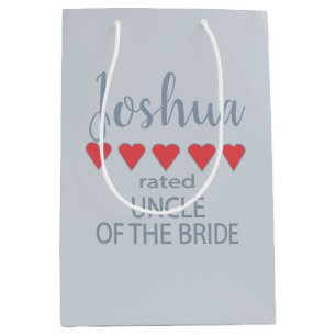 Bridal & Wedding Party 5 Heart Uncle of Bride Medium Gift Bag
