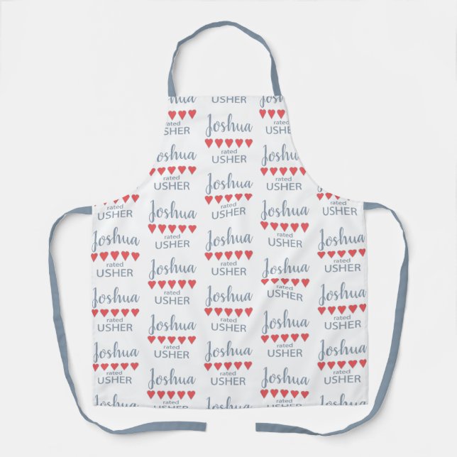 Bridal & Wedding Party 5 Heart Usher Apron (Front)