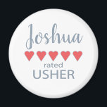 Bridal & Wedding Party 5 Heart Usher Magnet<br><div class="desc">Members of the bridal party and wedding party will feel loved and appreciated with a “five heart” gift made especially for them. Love is what it’s all about. Whether it’s a hometown wedding or destination wedding the personalised items will be sure to bring smiles along the way. The customisable t-shirts...</div>