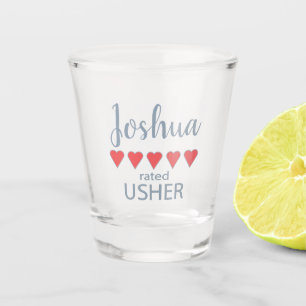 Bridal & Wedding Party 5 Heart Usher Shot Glass