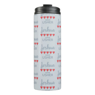 Bridal & Wedding Party 5 Heart Usher Thermal Tumbler